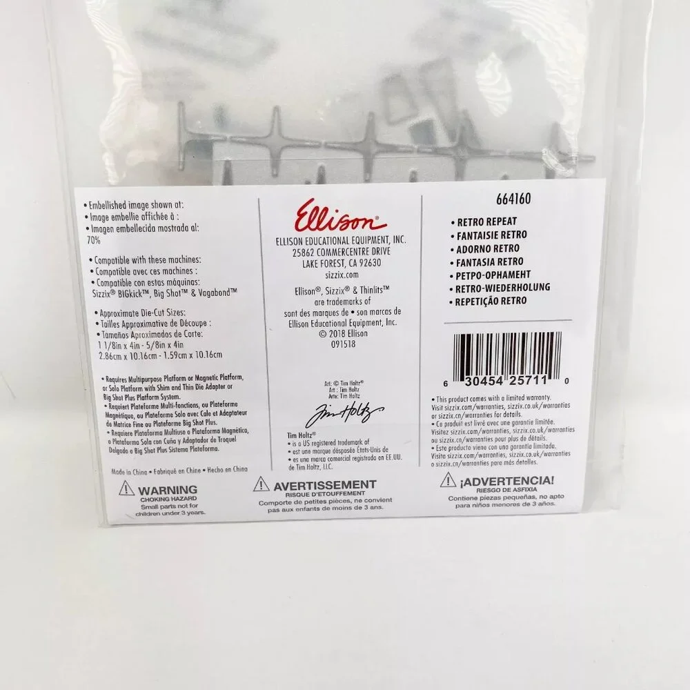 Sizzix Thinlits Tim Holtz Retro Repeat Die Cut Set 664160 Cardmaking Scrapbook